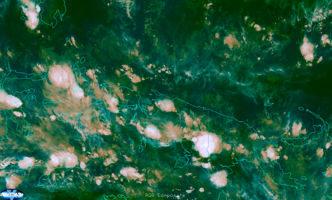 Himawari-9 AHI Overshooting Tops RGB -- 17 March 2025, 13:30 UTC