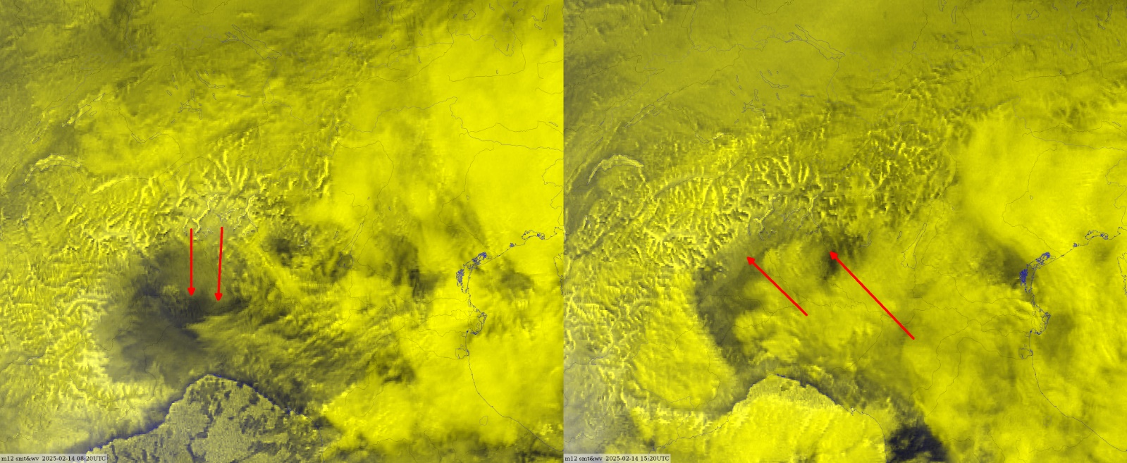 MTG FCI Day Moisture RGB -- 14 February 2025, 14:08 & 15:20 UTC