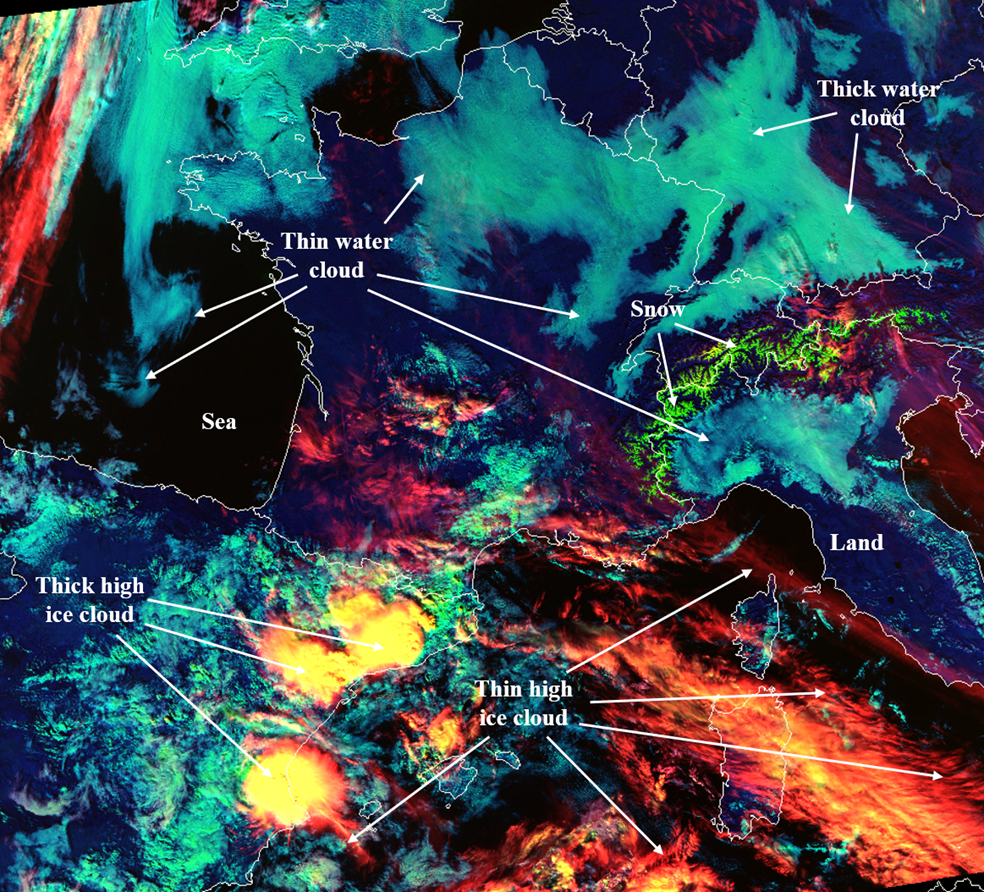 VIIRS Cloud Type RGB with interpretation -- 15 November 2018, 12:31 UTC